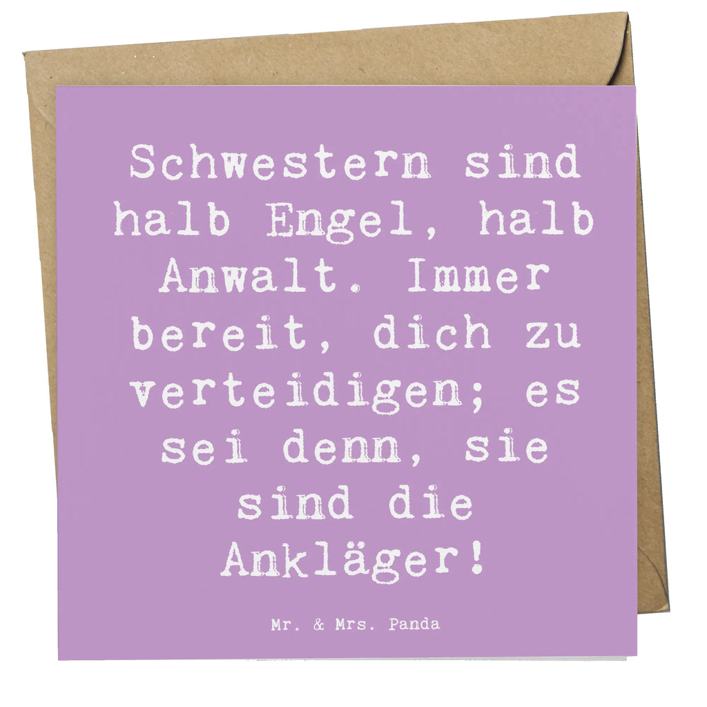 Deluxe Karte Spruch Schwesternwunder Karte, Grußkarte, Klappkarte, Einladungskarte, Glückwunschkarte, Hochzeitskarte, Geburtstagskarte, Hochwertige Grußkarte, Hochwertige Klappkarte, Familie, Vatertag, Muttertag, Bruder, Schwester, Mama, Papa, Oma, Opa