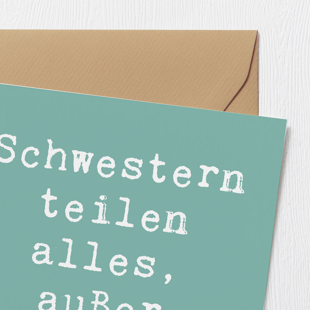 Deluxe Karte Spruch Schwestern Liebe Karte, Grußkarte, Klappkarte, Einladungskarte, Glückwunschkarte, Hochzeitskarte, Geburtstagskarte, Hochwertige Grußkarte, Hochwertige Klappkarte, Familie, Vatertag, Muttertag, Bruder, Schwester, Mama, Papa, Oma, Opa