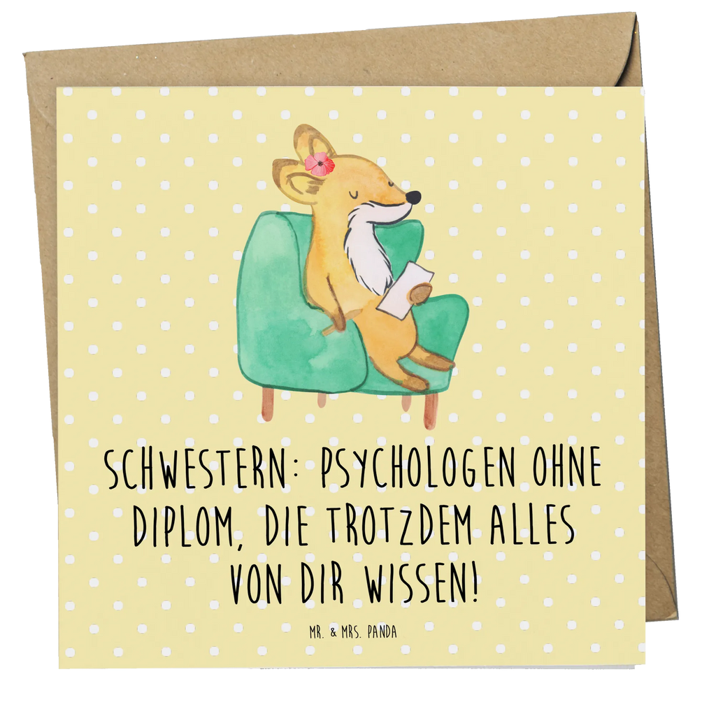 Deluxe Karte Schwestern Psychologen Karte, Grußkarte, Klappkarte, Einladungskarte, Glückwunschkarte, Hochzeitskarte, Geburtstagskarte, Hochwertige Grußkarte, Hochwertige Klappkarte, Familie, Vatertag, Muttertag, Bruder, Schwester, Mama, Papa, Oma, Opa