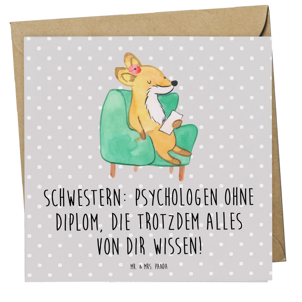 Deluxe Karte Schwestern Psychologen Karte, Grußkarte, Klappkarte, Einladungskarte, Glückwunschkarte, Hochzeitskarte, Geburtstagskarte, Hochwertige Grußkarte, Hochwertige Klappkarte, Familie, Vatertag, Muttertag, Bruder, Schwester, Mama, Papa, Oma, Opa