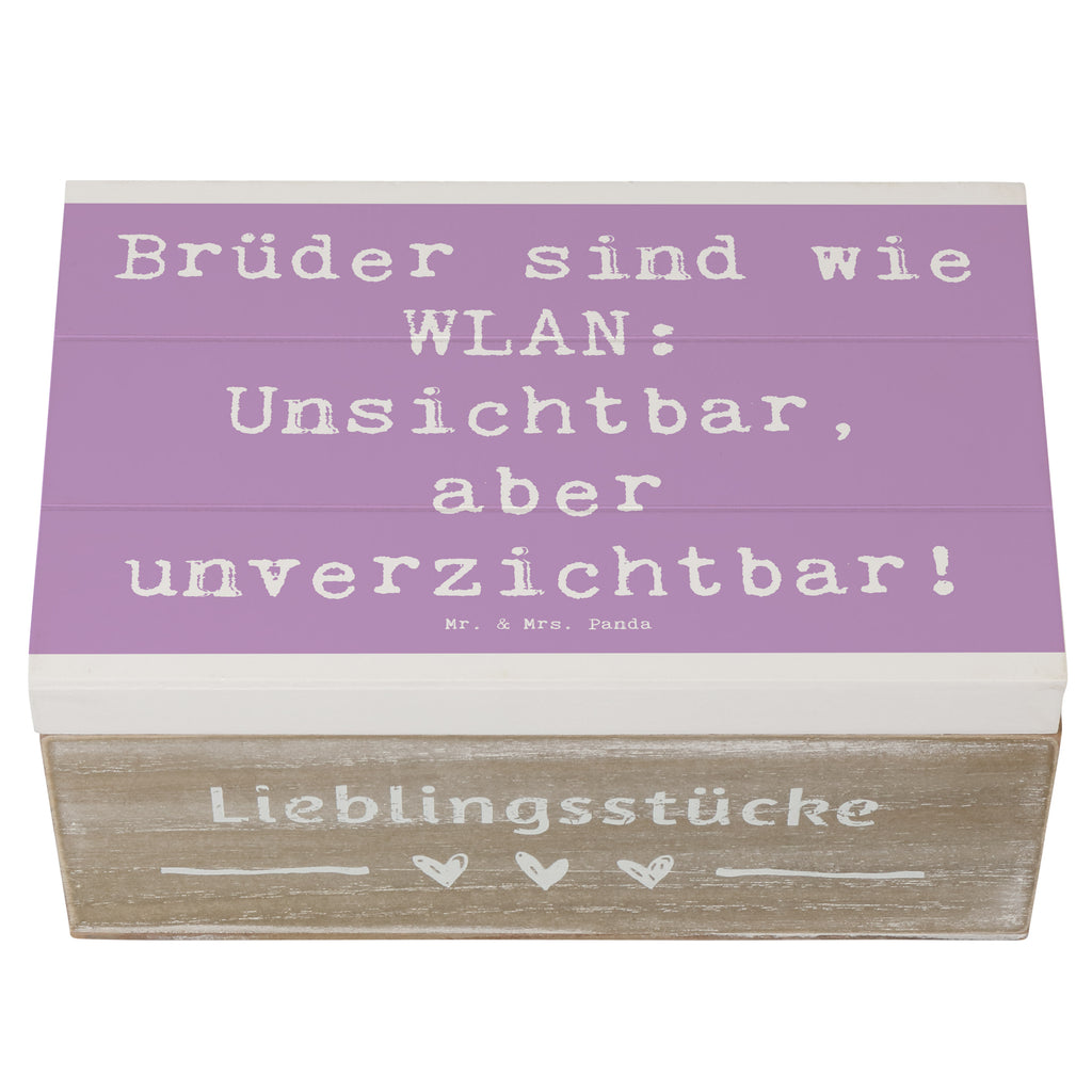 Holzkiste Spruch Brüder sind wie WLAN: Unsichtbar, aber unverzichtbar! Holzkiste, Kiste, Schatzkiste, Truhe, Schatulle, XXL, Erinnerungsbox, Erinnerungskiste, Dekokiste, Aufbewahrungsbox, Geschenkbox, Geschenkdose, Familie, Vatertag, Muttertag, Bruder, Schwester, Mama, Papa, Oma, Opa