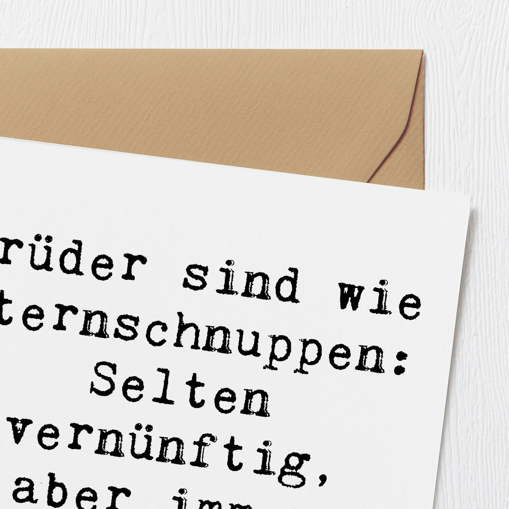 Deluxe Karte Spruch Brüder Sternschnuppen Karte, Grußkarte, Klappkarte, Einladungskarte, Glückwunschkarte, Hochzeitskarte, Geburtstagskarte, Hochwertige Grußkarte, Hochwertige Klappkarte, Familie, Vatertag, Muttertag, Bruder, Schwester, Mama, Papa, Oma, Opa