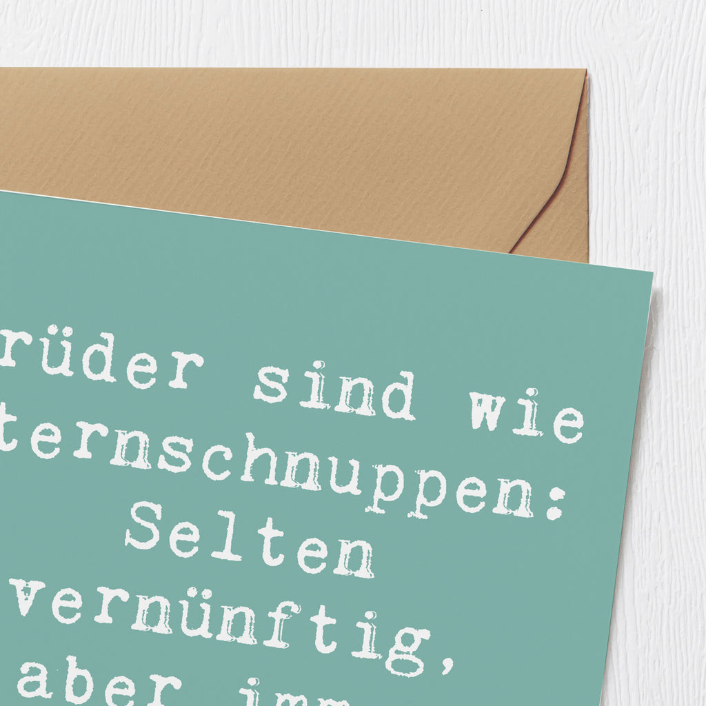 Deluxe Karte Spruch Brüder Sternschnuppen Karte, Grußkarte, Klappkarte, Einladungskarte, Glückwunschkarte, Hochzeitskarte, Geburtstagskarte, Hochwertige Grußkarte, Hochwertige Klappkarte, Familie, Vatertag, Muttertag, Bruder, Schwester, Mama, Papa, Oma, Opa