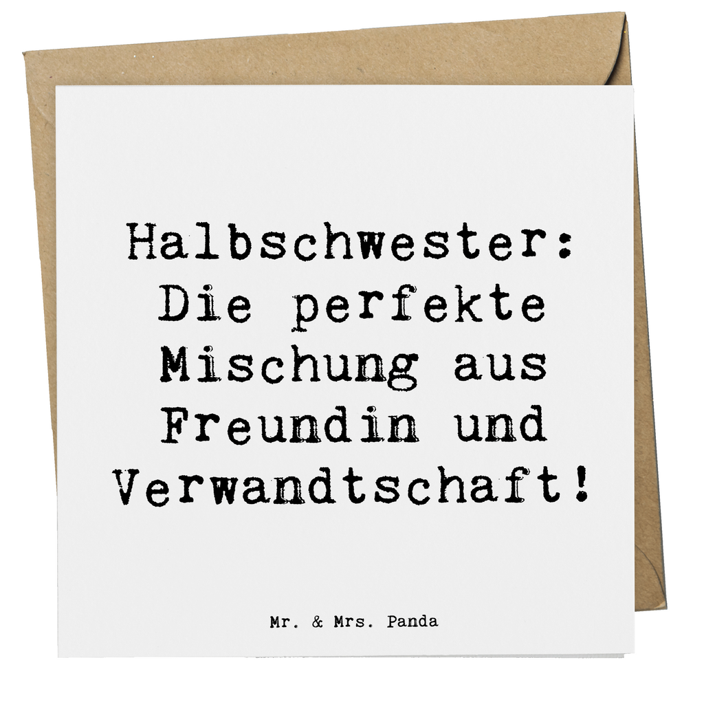 Deluxe Karte Spruch Halbschwester Glück Karte, Grußkarte, Klappkarte, Einladungskarte, Glückwunschkarte, Hochzeitskarte, Geburtstagskarte, Hochwertige Grußkarte, Hochwertige Klappkarte, Familie, Vatertag, Muttertag, Bruder, Schwester, Mama, Papa, Oma, Opa