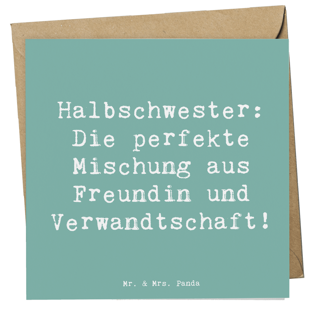 Deluxe Karte Spruch Halbschwester Glück Karte, Grußkarte, Klappkarte, Einladungskarte, Glückwunschkarte, Hochzeitskarte, Geburtstagskarte, Hochwertige Grußkarte, Hochwertige Klappkarte, Familie, Vatertag, Muttertag, Bruder, Schwester, Mama, Papa, Oma, Opa