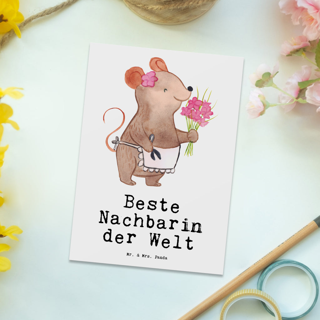 Postkarte Maus Beste Nachbarin der Welt Postkarte, Karte, Geschenkkarte, Grußkarte, Einladung, Ansichtskarte, Geburtstagskarte, Einladungskarte, Dankeskarte, Ansichtskarten, Einladung Geburtstag, Einladungskarten Geburtstag, für, Dankeschön, Geschenk, Schenken, Geburtstag, Geburtstagsgeschenk, Geschenkidee, Danke, Bedanken, Mitbringsel, Freude machen, Geschenktipp, Nachbarin, Nachbarn, Nachbarschaft, Freundin, Angrenzer, Anwohnerin, Bewohnerin, Freundschaft