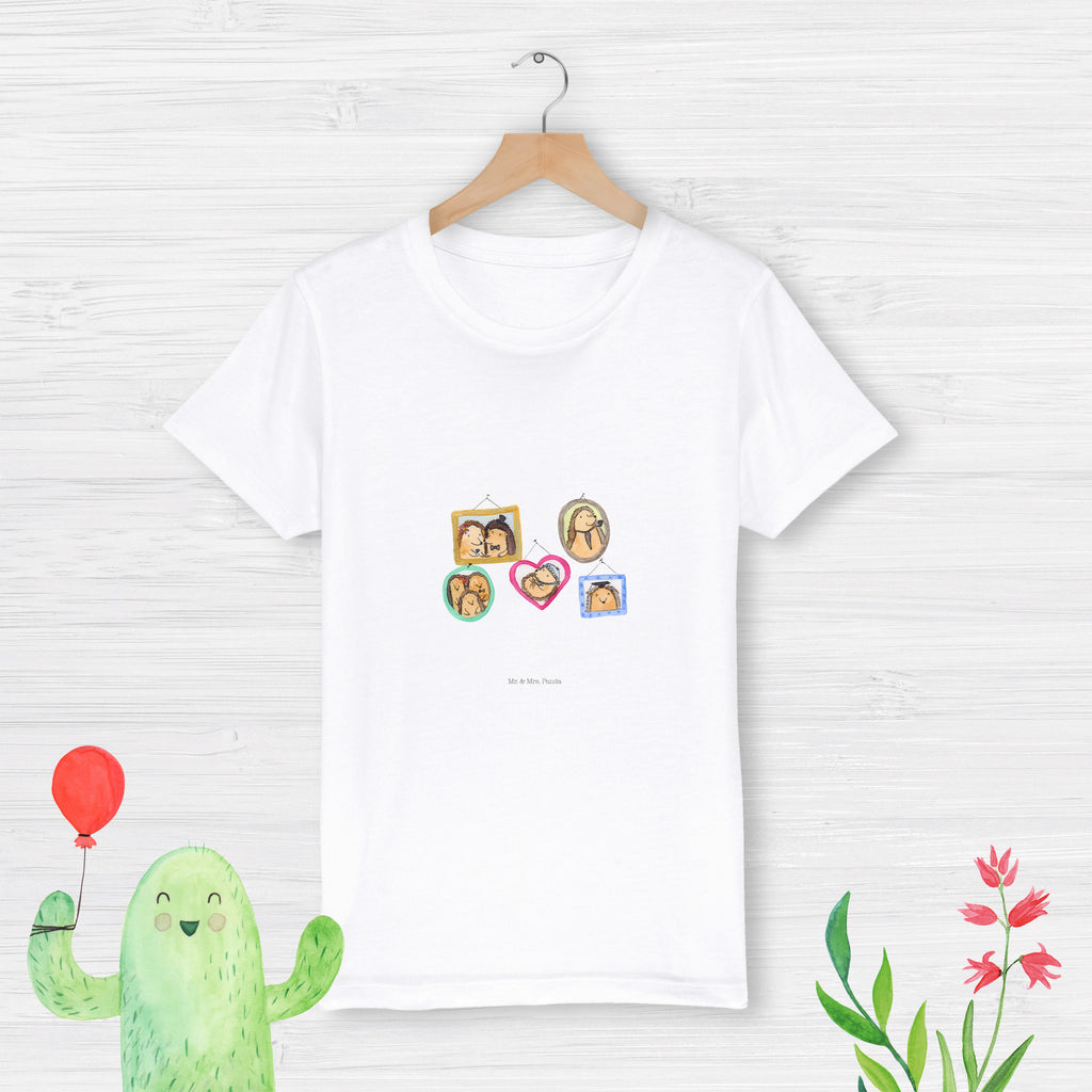 Organic Kinder T-Shirt Igel Familie Kinder T-Shirt, Kinder T-Shirt Mädchen, Kinder T-Shirt Jungen, Familie, Vatertag, Muttertag, Bruder, Schwester, Mama, Papa, Oma, Opa, Liebe, Igel, Bilder, Zusammenhalt, Glück