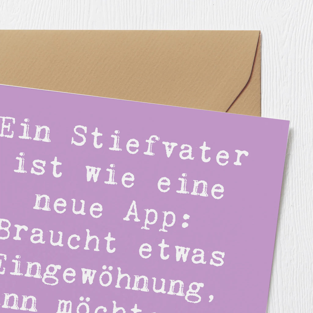 Deluxe Karte Spruch Stiefvater Liebe Karte, Grußkarte, Klappkarte, Einladungskarte, Glückwunschkarte, Hochzeitskarte, Geburtstagskarte, Hochwertige Grußkarte, Hochwertige Klappkarte, Familie, Vatertag, Muttertag, Bruder, Schwester, Mama, Papa, Oma, Opa