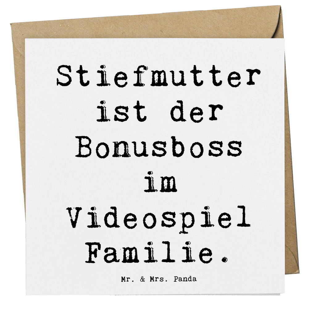 Deluxe Karte Spruch Stiefmutter Bonusboss Karte, Grußkarte, Klappkarte, Einladungskarte, Glückwunschkarte, Hochzeitskarte, Geburtstagskarte, Hochwertige Grußkarte, Hochwertige Klappkarte, Familie, Vatertag, Muttertag, Bruder, Schwester, Mama, Papa, Oma, Opa