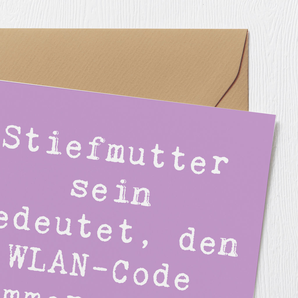 Deluxe Karte Spruch Stiefmutter Heldin Karte, Grußkarte, Klappkarte, Einladungskarte, Glückwunschkarte, Hochzeitskarte, Geburtstagskarte, Hochwertige Grußkarte, Hochwertige Klappkarte, Familie, Vatertag, Muttertag, Bruder, Schwester, Mama, Papa, Oma, Opa