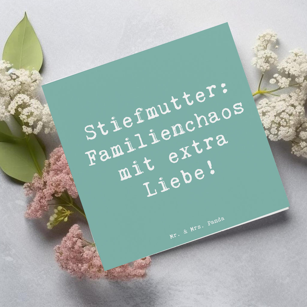 Deluxe Karte Spruch Stiefmutter Liebe Karte, Grußkarte, Klappkarte, Einladungskarte, Glückwunschkarte, Hochzeitskarte, Geburtstagskarte, Hochwertige Grußkarte, Hochwertige Klappkarte, Familie, Vatertag, Muttertag, Bruder, Schwester, Mama, Papa, Oma, Opa