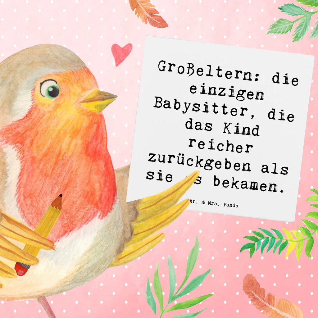 Deluxe Karte Spruch Großeltern Babysitter Karte, Grußkarte, Klappkarte, Einladungskarte, Glückwunschkarte, Hochzeitskarte, Geburtstagskarte, Hochwertige Grußkarte, Hochwertige Klappkarte, Familie, Vatertag, Muttertag, Bruder, Schwester, Mama, Papa, Oma, Opa