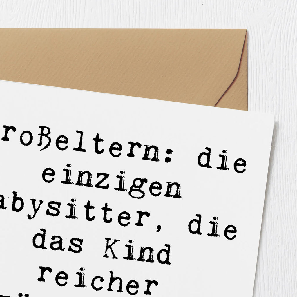 Deluxe Karte Spruch Großeltern Babysitter Karte, Grußkarte, Klappkarte, Einladungskarte, Glückwunschkarte, Hochzeitskarte, Geburtstagskarte, Hochwertige Grußkarte, Hochwertige Klappkarte, Familie, Vatertag, Muttertag, Bruder, Schwester, Mama, Papa, Oma, Opa