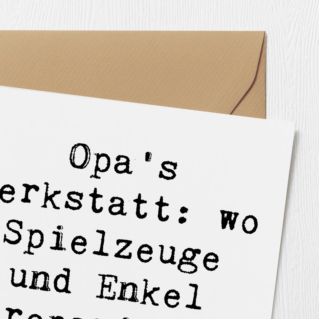 Deluxe Karte Spruch Großeltern Werkstatt Karte, Grußkarte, Klappkarte, Einladungskarte, Glückwunschkarte, Hochzeitskarte, Geburtstagskarte, Hochwertige Grußkarte, Hochwertige Klappkarte, Familie, Vatertag, Muttertag, Bruder, Schwester, Mama, Papa, Oma, Opa