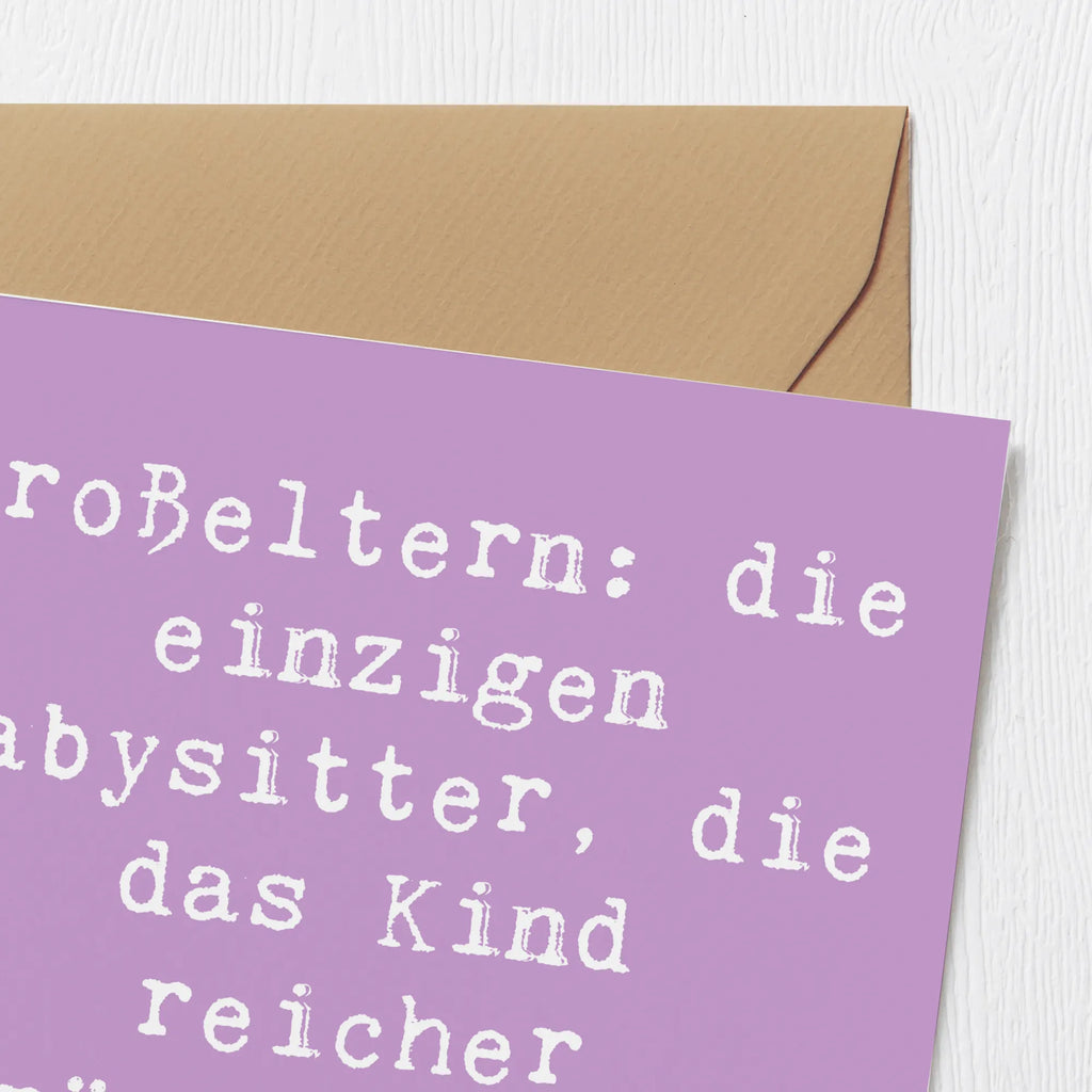 Deluxe Karte Spruch Großeltern Babysitter Karte, Grußkarte, Klappkarte, Einladungskarte, Glückwunschkarte, Hochzeitskarte, Geburtstagskarte, Hochwertige Grußkarte, Hochwertige Klappkarte, Familie, Vatertag, Muttertag, Bruder, Schwester, Mama, Papa, Oma, Opa