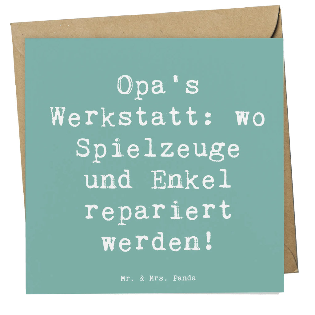 Deluxe Karte Spruch Großeltern Werkstatt Karte, Grußkarte, Klappkarte, Einladungskarte, Glückwunschkarte, Hochzeitskarte, Geburtstagskarte, Hochwertige Grußkarte, Hochwertige Klappkarte, Familie, Vatertag, Muttertag, Bruder, Schwester, Mama, Papa, Oma, Opa