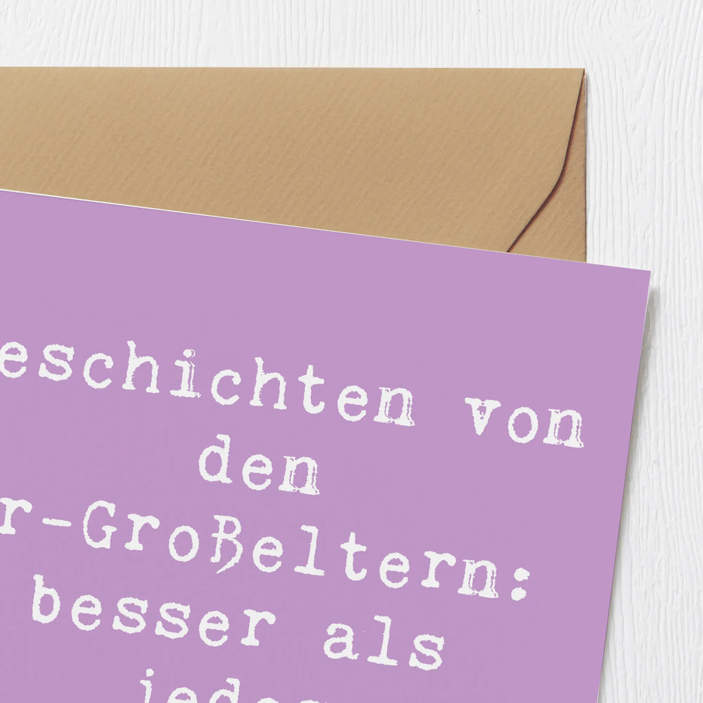 Deluxe Karte Spruch Ur-Großeltern Geschichten Karte, Grußkarte, Klappkarte, Einladungskarte, Glückwunschkarte, Hochzeitskarte, Geburtstagskarte, Hochwertige Grußkarte, Hochwertige Klappkarte, Familie, Vatertag, Muttertag, Bruder, Schwester, Mama, Papa, Oma, Opa