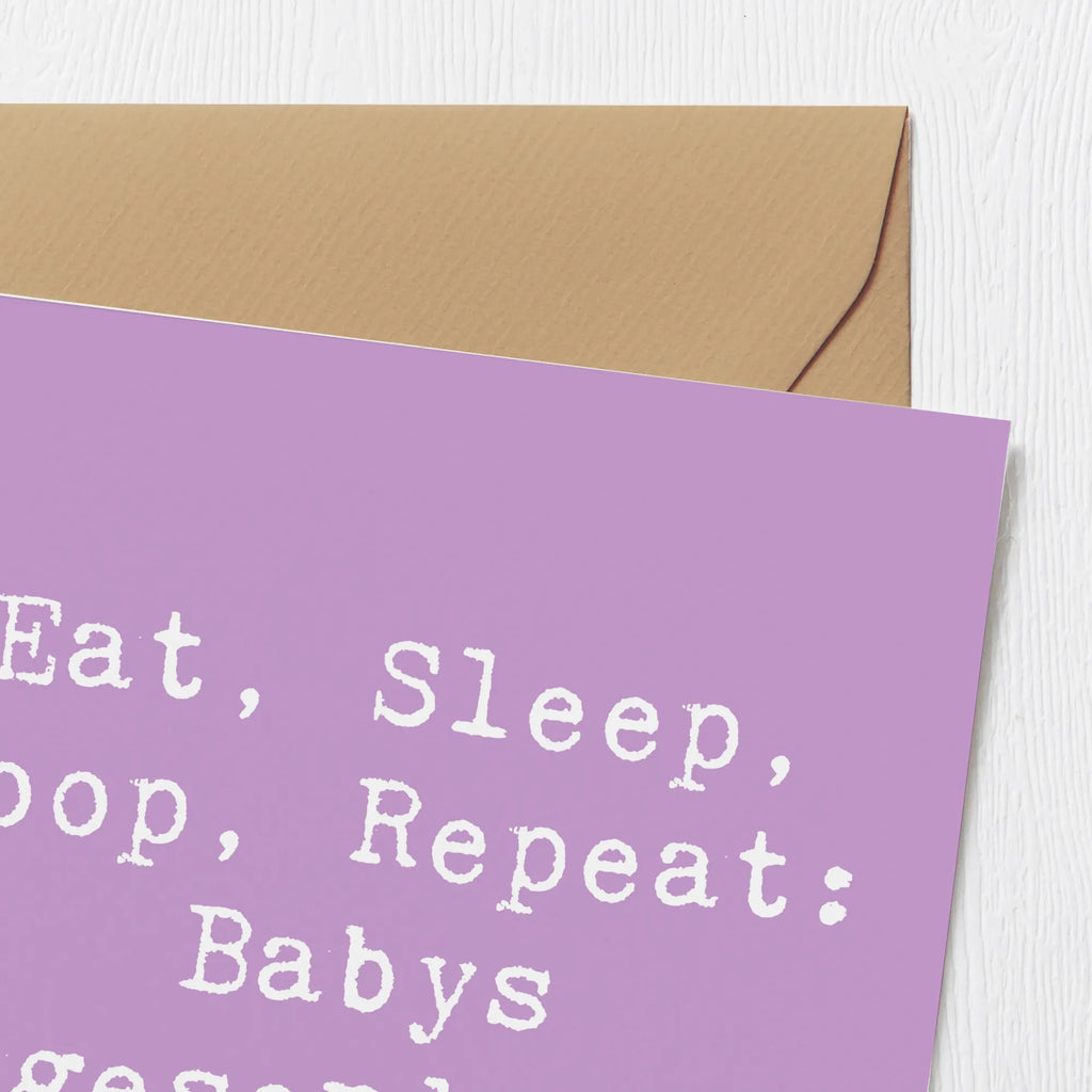 Deluxe Karte Spruch Baby Alltag Karte, Grußkarte, Klappkarte, Einladungskarte, Glückwunschkarte, Hochzeitskarte, Geburtstagskarte, Hochwertige Grußkarte, Hochwertige Klappkarte, Familie, Vatertag, Muttertag, Bruder, Schwester, Mama, Papa, Oma, Opa