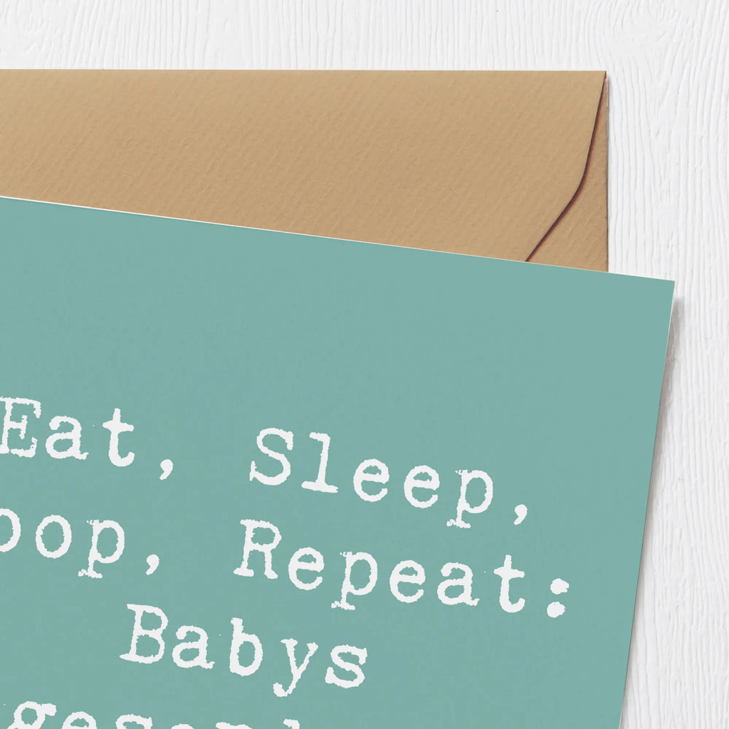 Deluxe Karte Spruch Baby Alltag Karte, Grußkarte, Klappkarte, Einladungskarte, Glückwunschkarte, Hochzeitskarte, Geburtstagskarte, Hochwertige Grußkarte, Hochwertige Klappkarte, Familie, Vatertag, Muttertag, Bruder, Schwester, Mama, Papa, Oma, Opa