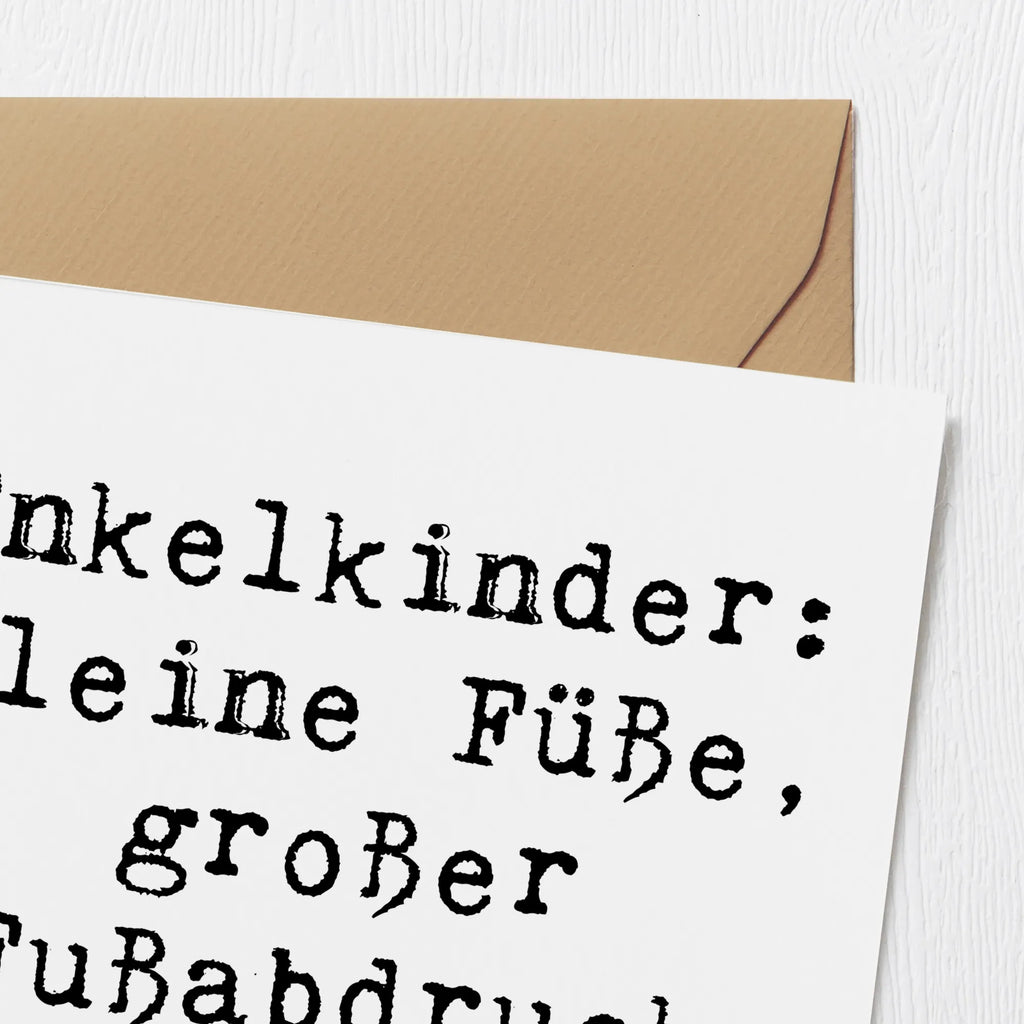 Deluxe Karte Spruch Enkelkinder Fußabdruck Karte, Grußkarte, Klappkarte, Einladungskarte, Glückwunschkarte, Hochzeitskarte, Geburtstagskarte, Hochwertige Grußkarte, Hochwertige Klappkarte, Familie, Vatertag, Muttertag, Bruder, Schwester, Mama, Papa, Oma, Opa