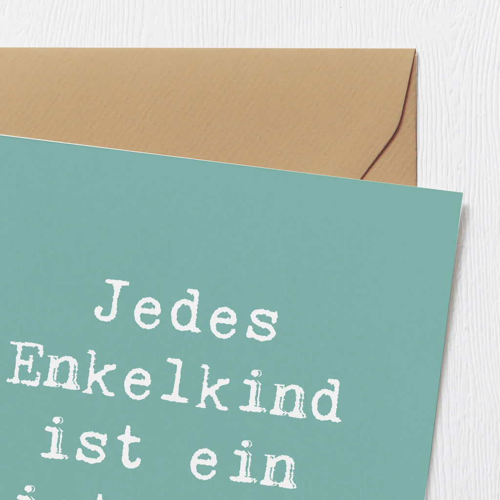 Deluxe Karte Spruch Enkelkinder Meisterwerk Karte, Grußkarte, Klappkarte, Einladungskarte, Glückwunschkarte, Hochzeitskarte, Geburtstagskarte, Hochwertige Grußkarte, Hochwertige Klappkarte, Familie, Vatertag, Muttertag, Bruder, Schwester, Mama, Papa, Oma, Opa