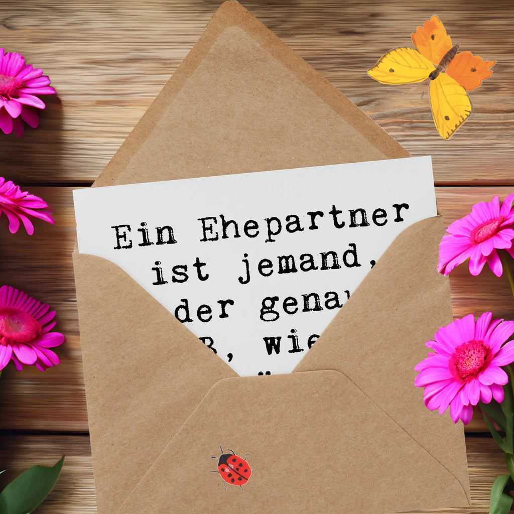 Deluxe Karte Spruch Ehepartner Liebe Karte, Grußkarte, Klappkarte, Einladungskarte, Glückwunschkarte, Hochzeitskarte, Geburtstagskarte, Hochwertige Grußkarte, Hochwertige Klappkarte, Familie, Vatertag, Muttertag, Bruder, Schwester, Mama, Papa, Oma, Opa