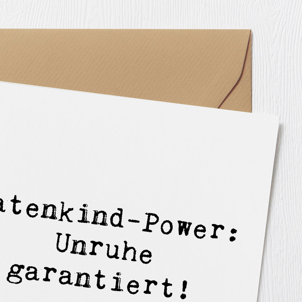 Deluxe Karte Spruch Patenkind Power Karte, Grußkarte, Klappkarte, Einladungskarte, Glückwunschkarte, Hochzeitskarte, Geburtstagskarte, Hochwertige Grußkarte, Hochwertige Klappkarte, Familie, Vatertag, Muttertag, Bruder, Schwester, Mama, Papa, Oma, Opa