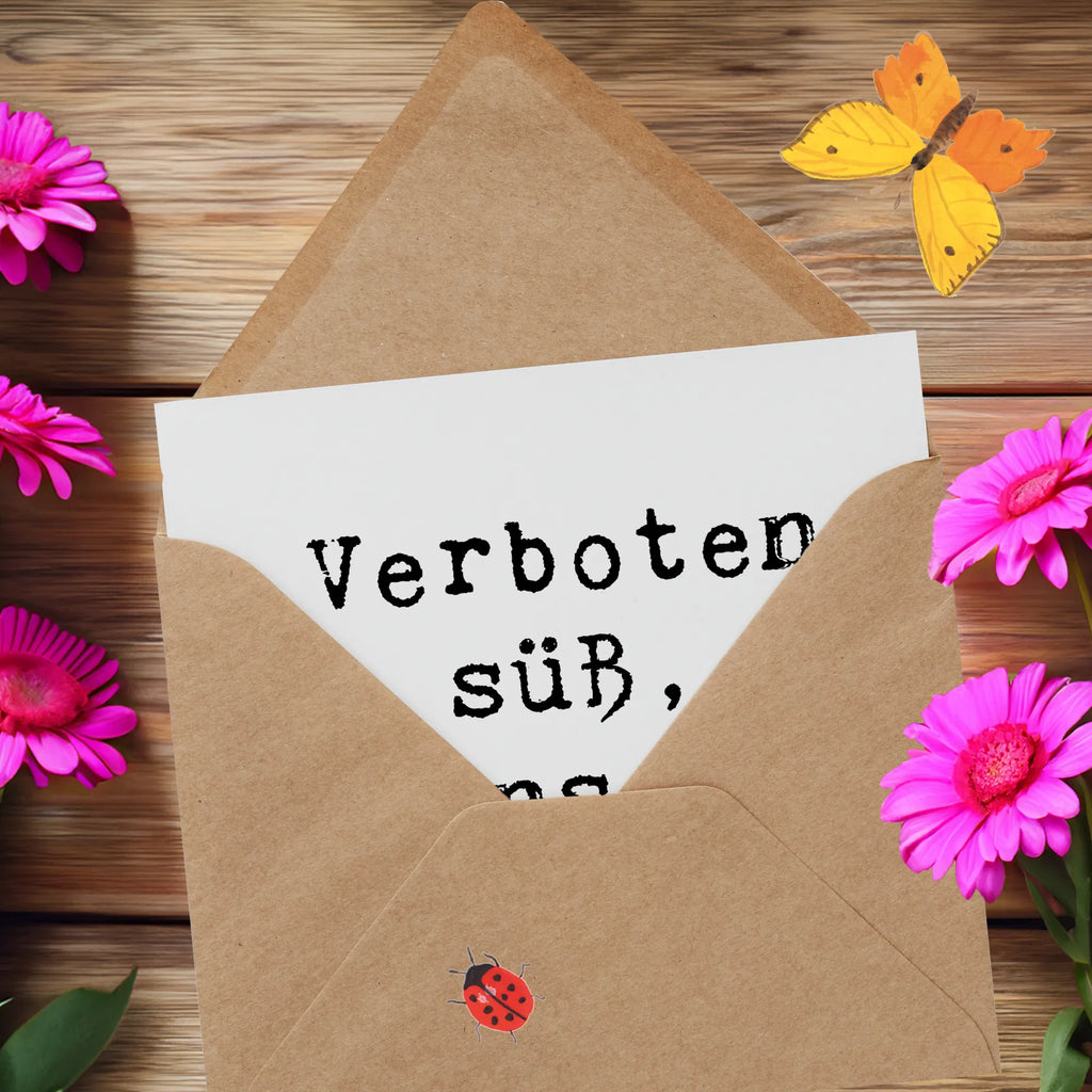 Deluxe Karte Spruch Verboten süß Patenkind Karte, Grußkarte, Klappkarte, Einladungskarte, Glückwunschkarte, Hochzeitskarte, Geburtstagskarte, Hochwertige Grußkarte, Hochwertige Klappkarte, Familie, Vatertag, Muttertag, Bruder, Schwester, Mama, Papa, Oma, Opa