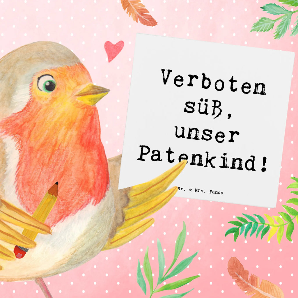 Deluxe Karte Spruch Verboten süß Patenkind Karte, Grußkarte, Klappkarte, Einladungskarte, Glückwunschkarte, Hochzeitskarte, Geburtstagskarte, Hochwertige Grußkarte, Hochwertige Klappkarte, Familie, Vatertag, Muttertag, Bruder, Schwester, Mama, Papa, Oma, Opa