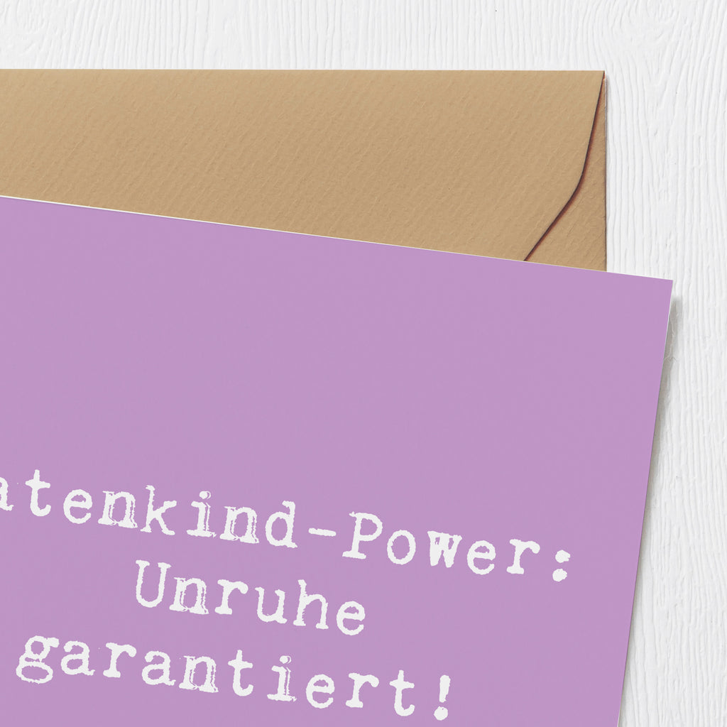 Deluxe Karte Spruch Patenkind Power Karte, Grußkarte, Klappkarte, Einladungskarte, Glückwunschkarte, Hochzeitskarte, Geburtstagskarte, Hochwertige Grußkarte, Hochwertige Klappkarte, Familie, Vatertag, Muttertag, Bruder, Schwester, Mama, Papa, Oma, Opa