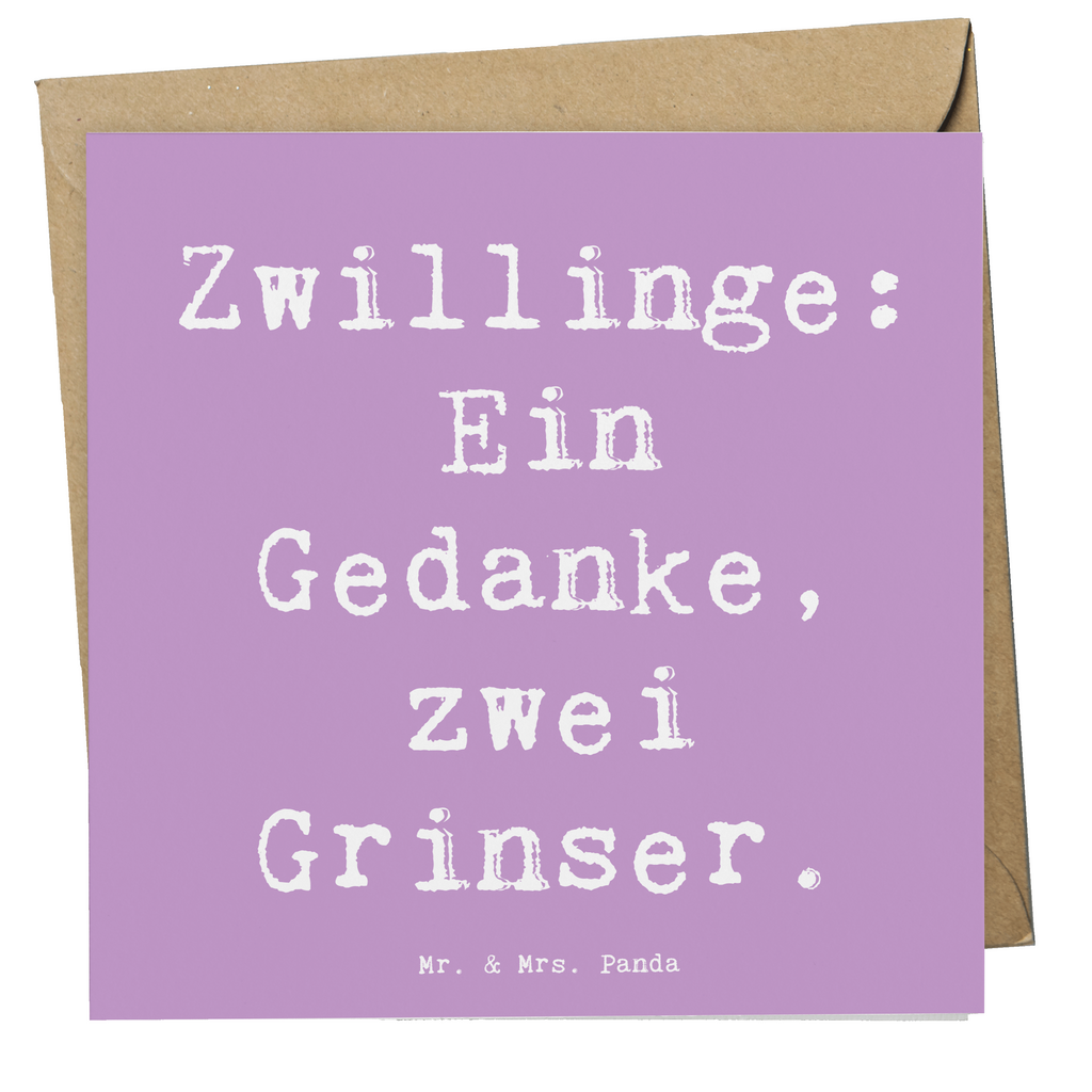 Deluxe Karte Spruch Zwillingsgeschwister Grinser Karte, Grußkarte, Klappkarte, Einladungskarte, Glückwunschkarte, Hochzeitskarte, Geburtstagskarte, Hochwertige Grußkarte, Hochwertige Klappkarte, Familie, Vatertag, Muttertag, Bruder, Schwester, Mama, Papa, Oma, Opa