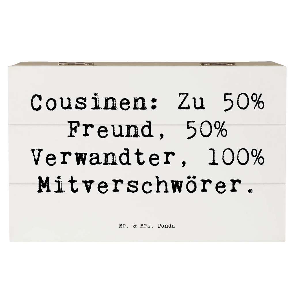 Holzkiste Spruch Cousin Mitverschwörer Holzkiste, Kiste, Schatzkiste, Truhe, Schatulle, XXL, Erinnerungsbox, Erinnerungskiste, Dekokiste, Aufbewahrungsbox, Geschenkbox, Geschenkdose, Familie, Vatertag, Muttertag, Bruder, Schwester, Mama, Papa, Oma, Opa