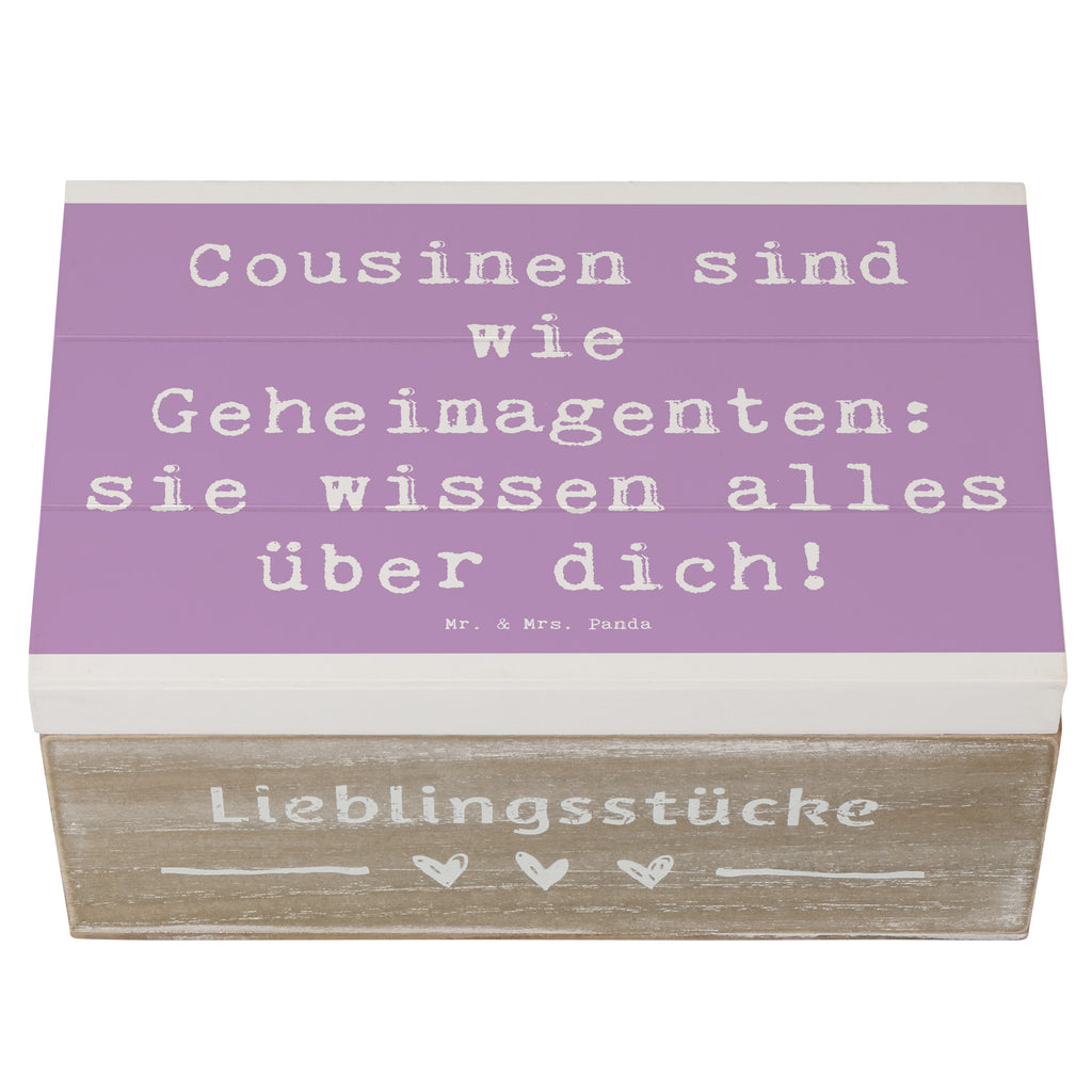 Holzkiste Spruch Cousinen Geheimagenten Holzkiste, Kiste, Schatzkiste, Truhe, Schatulle, XXL, Erinnerungsbox, Erinnerungskiste, Dekokiste, Aufbewahrungsbox, Geschenkbox, Geschenkdose, Familie, Vatertag, Muttertag, Bruder, Schwester, Mama, Papa, Oma, Opa