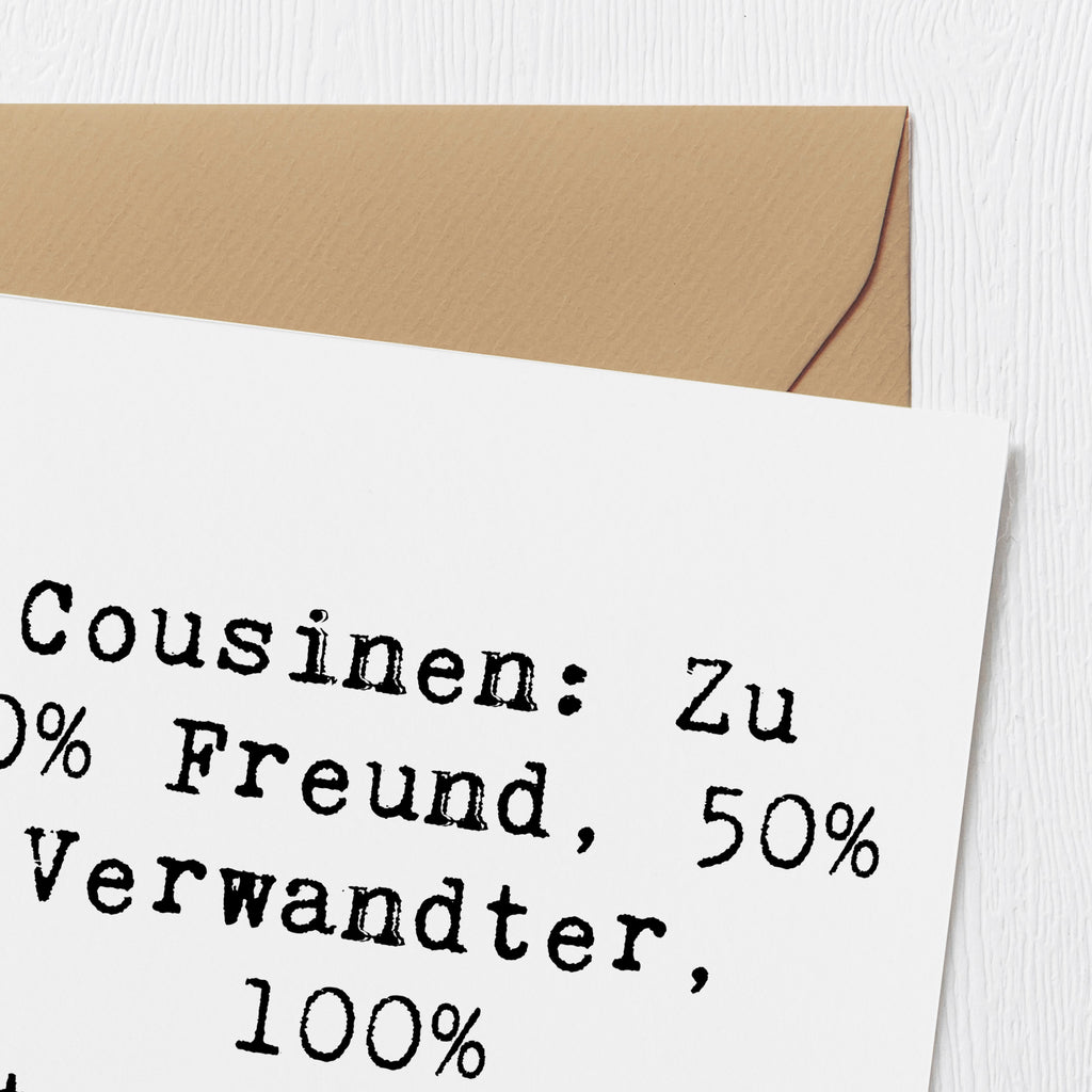 Deluxe Karte Spruch Cousin Mitverschwörer Karte, Grußkarte, Klappkarte, Einladungskarte, Glückwunschkarte, Hochzeitskarte, Geburtstagskarte, Hochwertige Grußkarte, Hochwertige Klappkarte, Familie, Vatertag, Muttertag, Bruder, Schwester, Mama, Papa, Oma, Opa