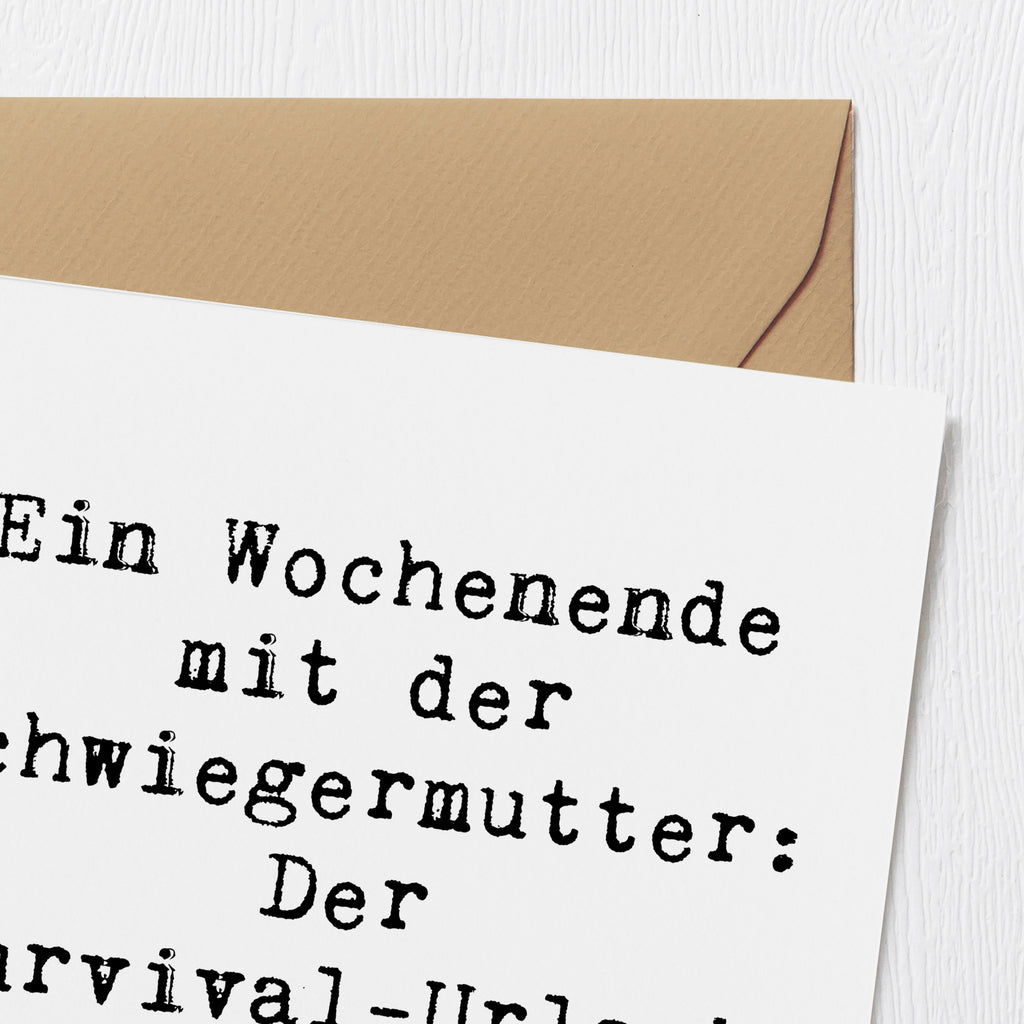 Deluxe Karte Spruch Schwiegermutter Abenteuer Karte, Grußkarte, Klappkarte, Einladungskarte, Glückwunschkarte, Hochzeitskarte, Geburtstagskarte, Hochwertige Grußkarte, Hochwertige Klappkarte, Familie, Vatertag, Muttertag, Bruder, Schwester, Mama, Papa, Oma, Opa