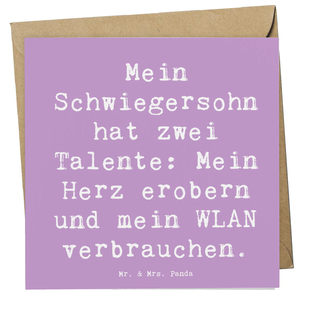 Deluxe Karte Spruch Schwiegersohn Talente Karte, Grußkarte, Klappkarte, Einladungskarte, Glückwunschkarte, Hochzeitskarte, Geburtstagskarte, Hochwertige Grußkarte, Hochwertige Klappkarte, Familie, Vatertag, Muttertag, Bruder, Schwester, Mama, Papa, Oma, Opa