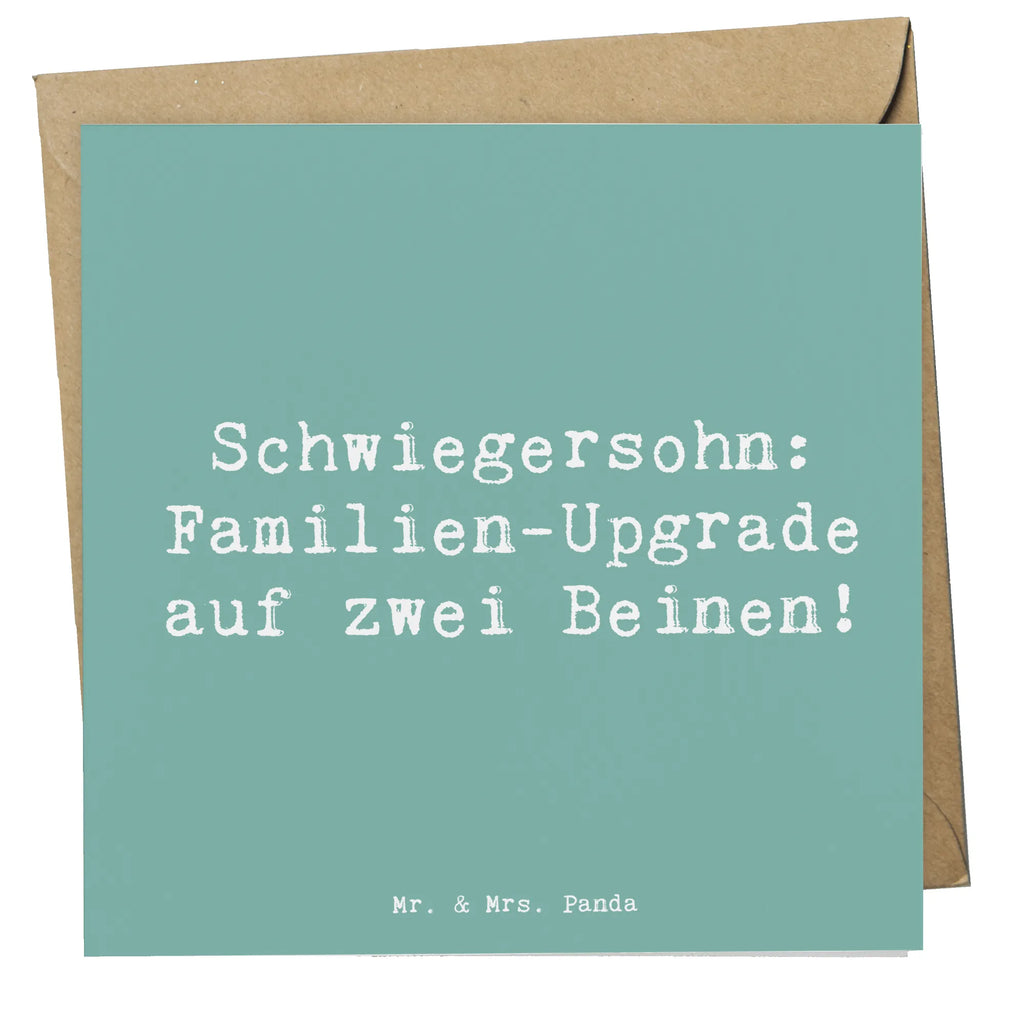 Deluxe Karte Spruch Schwiegersohn Upgrade Karte, Grußkarte, Klappkarte, Einladungskarte, Glückwunschkarte, Hochzeitskarte, Geburtstagskarte, Hochwertige Grußkarte, Hochwertige Klappkarte, Familie, Vatertag, Muttertag, Bruder, Schwester, Mama, Papa, Oma, Opa