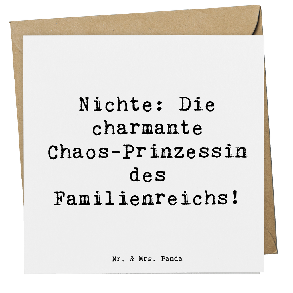 Deluxe Karte Spruch Nichte Chaos-Prinzessin Karte, Grußkarte, Klappkarte, Einladungskarte, Glückwunschkarte, Hochzeitskarte, Geburtstagskarte, Hochwertige Grußkarte, Hochwertige Klappkarte, Familie, Vatertag, Muttertag, Bruder, Schwester, Mama, Papa, Oma, Opa