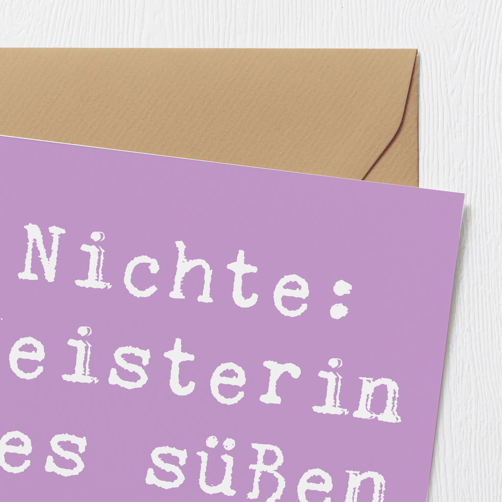 Deluxe Karte Spruch Nichte Meisterin Karte, Grußkarte, Klappkarte, Einladungskarte, Glückwunschkarte, Hochzeitskarte, Geburtstagskarte, Hochwertige Grußkarte, Hochwertige Klappkarte, Familie, Vatertag, Muttertag, Bruder, Schwester, Mama, Papa, Oma, Opa