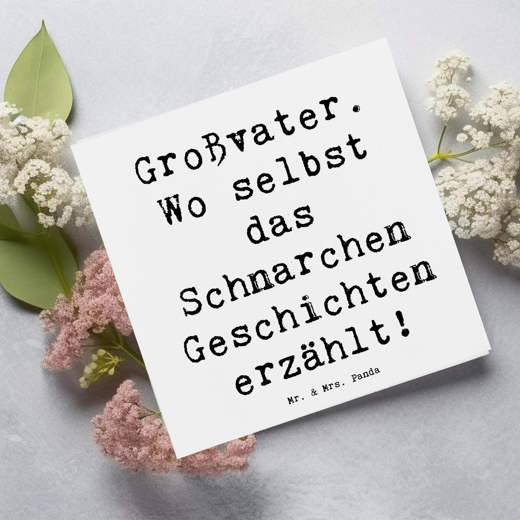 Deluxe Karte Spruch Großvater Geschichten Karte, Grußkarte, Klappkarte, Einladungskarte, Glückwunschkarte, Hochzeitskarte, Geburtstagskarte, Hochwertige Grußkarte, Hochwertige Klappkarte, Familie, Vatertag, Muttertag, Bruder, Schwester, Mama, Papa, Oma, Opa