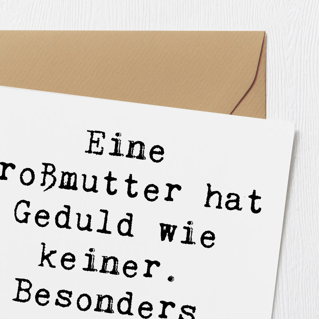 Deluxe Karte Spruch Großmutter Geduld Karte, Grußkarte, Klappkarte, Einladungskarte, Glückwunschkarte, Hochzeitskarte, Geburtstagskarte, Hochwertige Grußkarte, Hochwertige Klappkarte, Familie, Vatertag, Muttertag, Bruder, Schwester, Mama, Papa, Oma, Opa