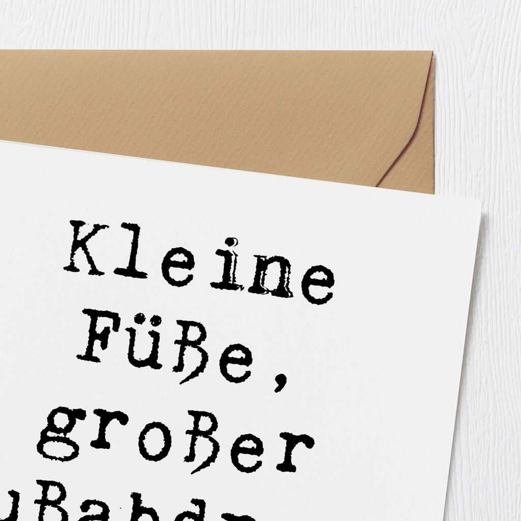 Deluxe Karte Spruch Kind Fußabdruck Karte, Grußkarte, Klappkarte, Einladungskarte, Glückwunschkarte, Hochzeitskarte, Geburtstagskarte, Hochwertige Grußkarte, Hochwertige Klappkarte, Familie, Vatertag, Muttertag, Bruder, Schwester, Mama, Papa, Oma, Opa