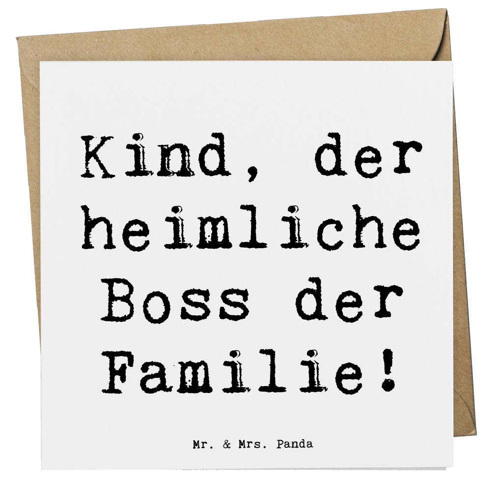 Deluxe Karte Spruch Kind Heimliche Führungskraft Karte, Grußkarte, Klappkarte, Einladungskarte, Glückwunschkarte, Hochzeitskarte, Geburtstagskarte, Hochwertige Grußkarte, Hochwertige Klappkarte, Familie, Vatertag, Muttertag, Bruder, Schwester, Mama, Papa, Oma, Opa