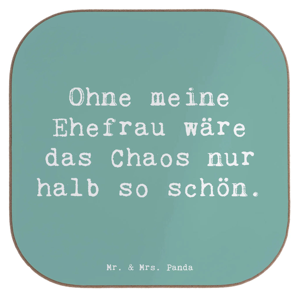 Untersetzer Spruch Ohne meine Ehefrau wäre das Chaos nur halb so schön. Untersetzer, Bierdeckel, Glasuntersetzer, Untersetzer Gläser, Getränkeuntersetzer, Untersetzer aus Holz, Untersetzer für Gläser, Korkuntersetzer, Untersetzer Holz, Holzuntersetzer, Tassen Untersetzer, Untersetzer Design, Familie, Vatertag, Muttertag, Bruder, Schwester, Mama, Papa, Oma, Opa