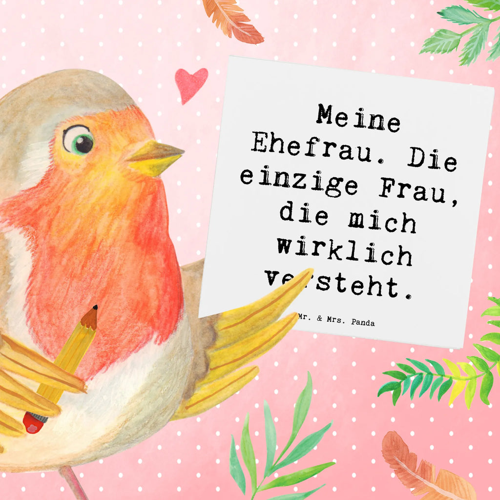 Deluxe Karte Spruch Ehefrau Verständnis Karte, Grußkarte, Klappkarte, Einladungskarte, Glückwunschkarte, Hochzeitskarte, Geburtstagskarte, Hochwertige Grußkarte, Hochwertige Klappkarte, Familie, Vatertag, Muttertag, Bruder, Schwester, Mama, Papa, Oma, Opa