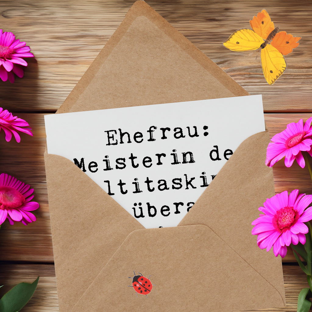 Deluxe Karte Spruch Ehefrau Meisterin Karte, Grußkarte, Klappkarte, Einladungskarte, Glückwunschkarte, Hochzeitskarte, Geburtstagskarte, Hochwertige Grußkarte, Hochwertige Klappkarte, Familie, Vatertag, Muttertag, Bruder, Schwester, Mama, Papa, Oma, Opa