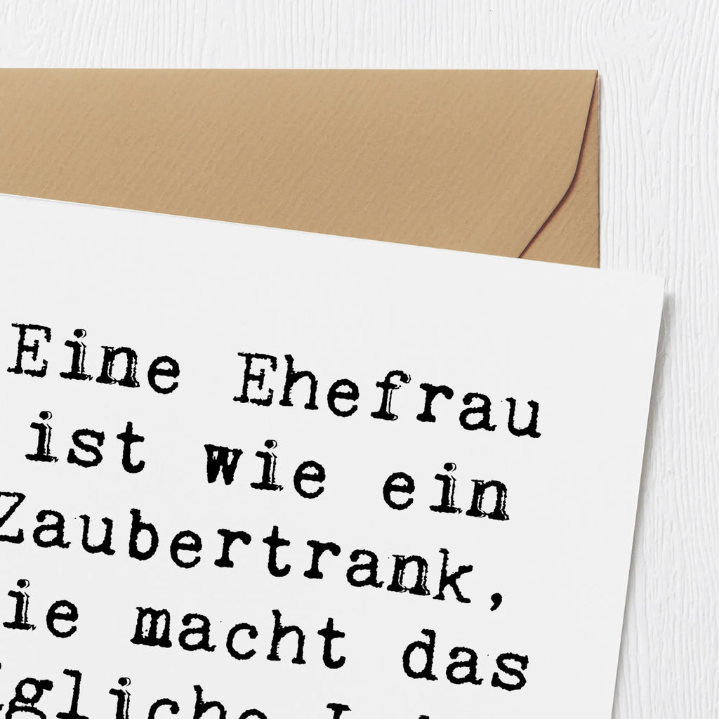 Deluxe Karte Spruch Magische Ehefrau Karte, Grußkarte, Klappkarte, Einladungskarte, Glückwunschkarte, Hochzeitskarte, Geburtstagskarte, Hochwertige Grußkarte, Hochwertige Klappkarte, Familie, Vatertag, Muttertag, Bruder, Schwester, Mama, Papa, Oma, Opa