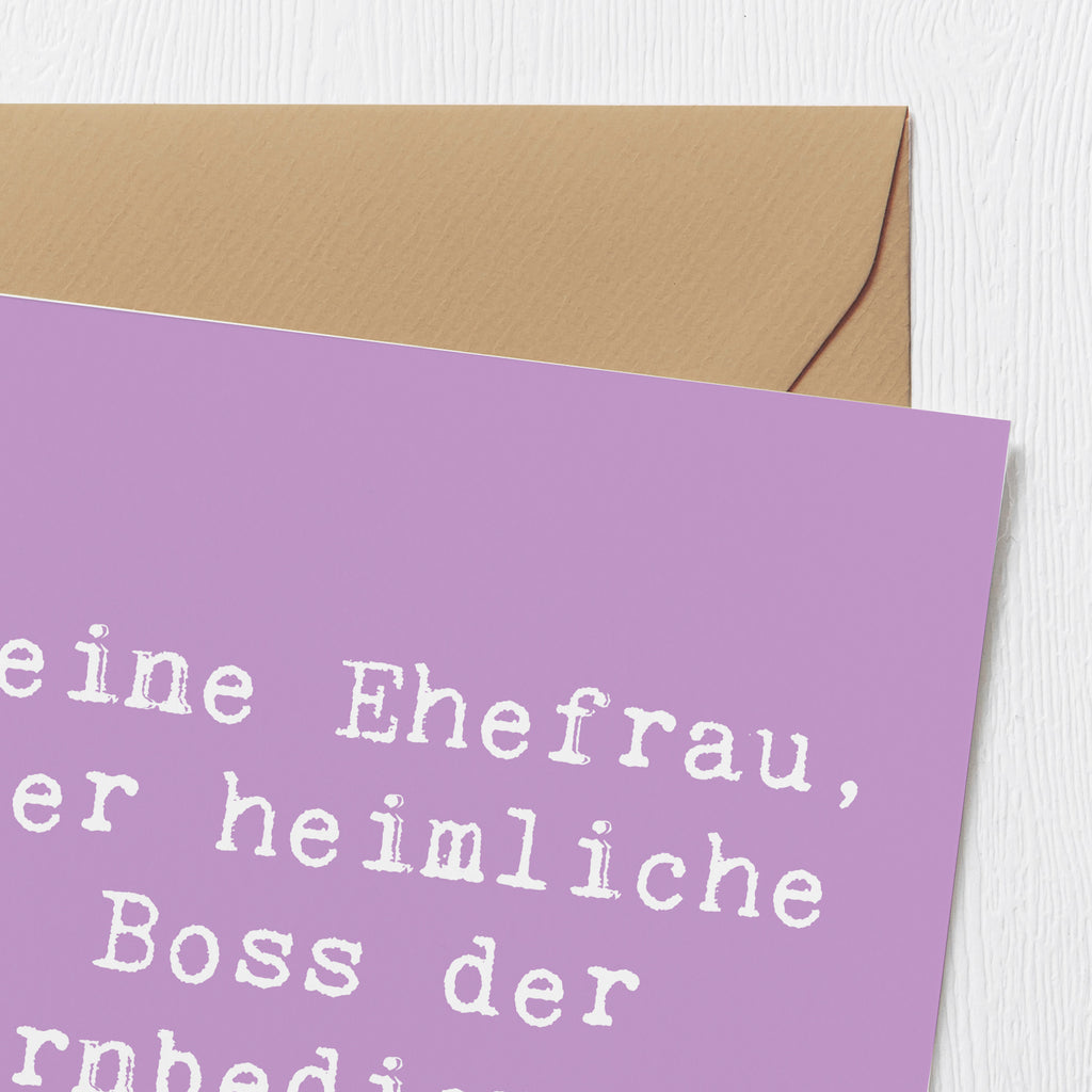 Deluxe Karte Spruch Ehefrau Boss Karte, Grußkarte, Klappkarte, Einladungskarte, Glückwunschkarte, Hochzeitskarte, Geburtstagskarte, Hochwertige Grußkarte, Hochwertige Klappkarte, Familie, Vatertag, Muttertag, Bruder, Schwester, Mama, Papa, Oma, Opa