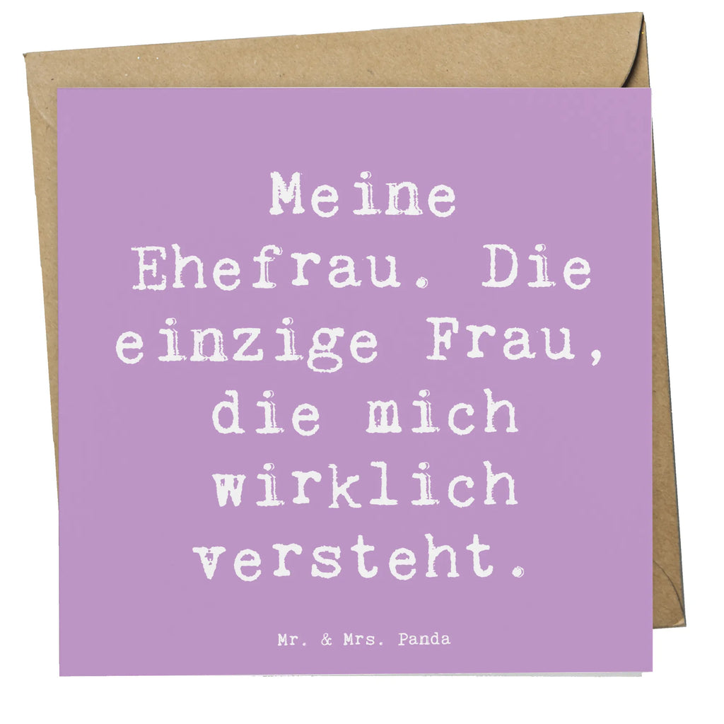 Deluxe Karte Spruch Ehefrau Verständnis Karte, Grußkarte, Klappkarte, Einladungskarte, Glückwunschkarte, Hochzeitskarte, Geburtstagskarte, Hochwertige Grußkarte, Hochwertige Klappkarte, Familie, Vatertag, Muttertag, Bruder, Schwester, Mama, Papa, Oma, Opa