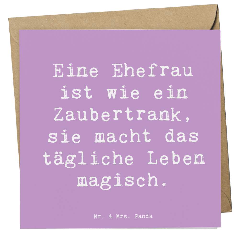 Deluxe Karte Spruch Magische Ehefrau Karte, Grußkarte, Klappkarte, Einladungskarte, Glückwunschkarte, Hochzeitskarte, Geburtstagskarte, Hochwertige Grußkarte, Hochwertige Klappkarte, Familie, Vatertag, Muttertag, Bruder, Schwester, Mama, Papa, Oma, Opa